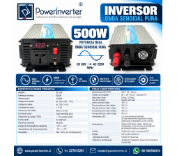 INVERSOR DE VOLTAJE 36VDC/220VAC 500W PSW